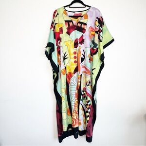 Gypsie Blu Kimono Maxi Dress Kaftan Cover Up One Size‎ Fits Most